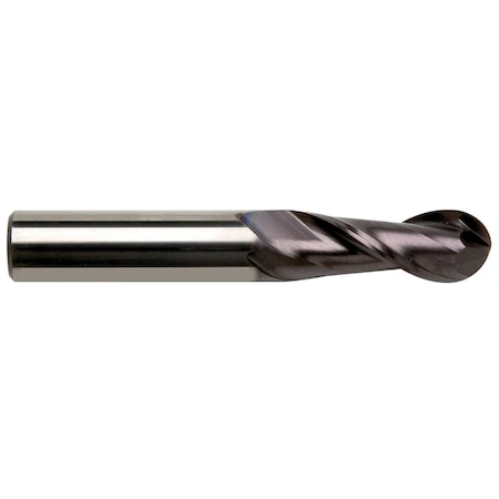 Gs Tooling 1/4" Diameter x 1/4" Shank 2-Flute Regular Length Ball Nose Typhoon Red Series Carbide End Mills 104658